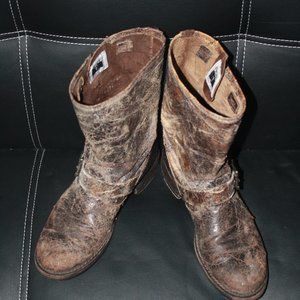 FRYE - Distressed Veronica Strap Short Boots